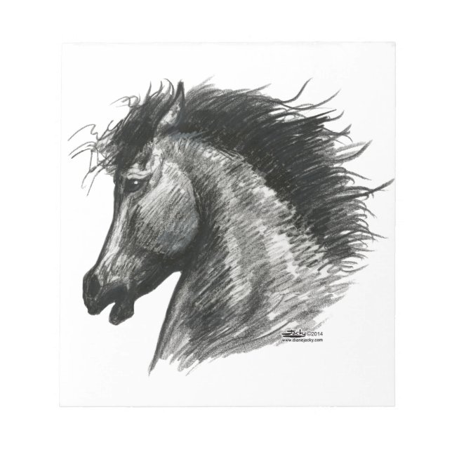 Fiery Wild Horse Notizblock (Vorderseite)
