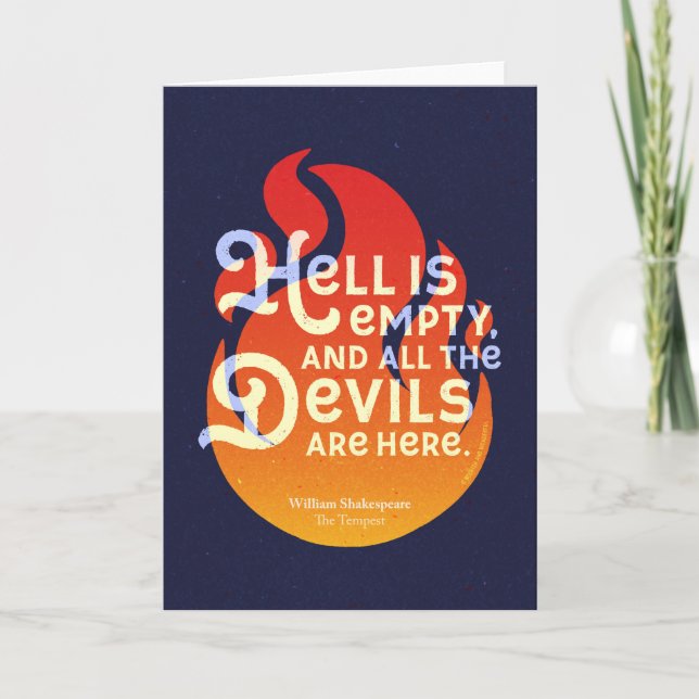 Fiery William Shakespeare Hell is Empty Karte (Vorderseite)