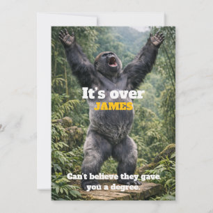 🎓🙈Fiese Gorilla-Feierkarte – Individuell gestalt Einladung