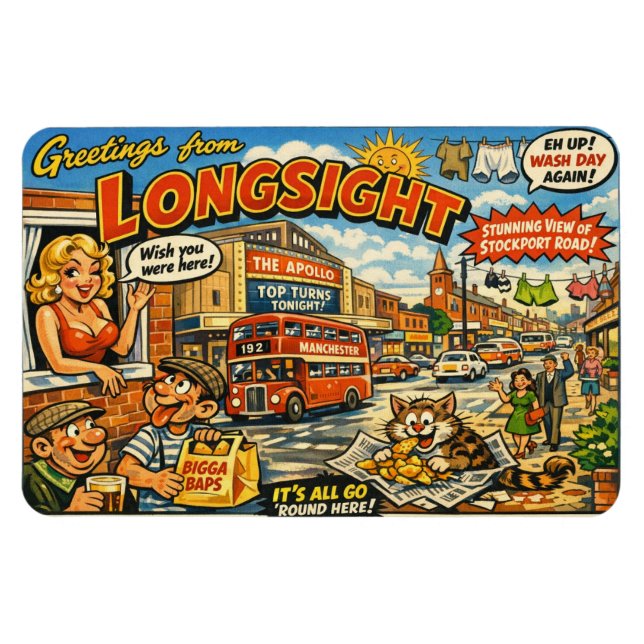 Fiese Longsight Postkarten-Magnet Magnet (Horizontal)