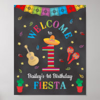 Fiesta 1. Geburtstag Chalkboard Begrüßungszeichen