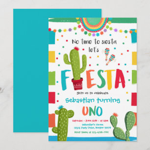 Fiesta 1. Geburtstags-Party Mexican Cactus Party Einladung
