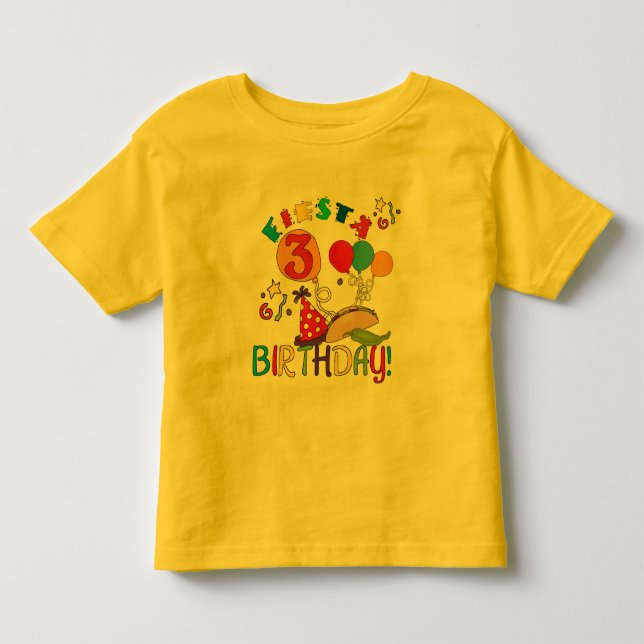 Fiesta 3. Geburtstag T - Shirt und Geschenke (Vorderseite)