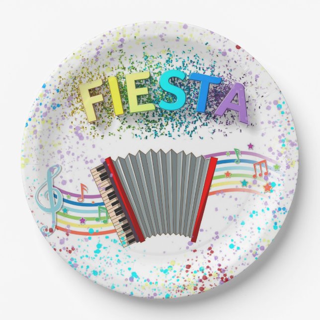 Fiesta Accordion Dancing Birthday Party Pappteller (Vorderseite)