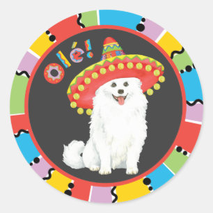 Fiesta American Eskimo Dog Runder Aufkleber
