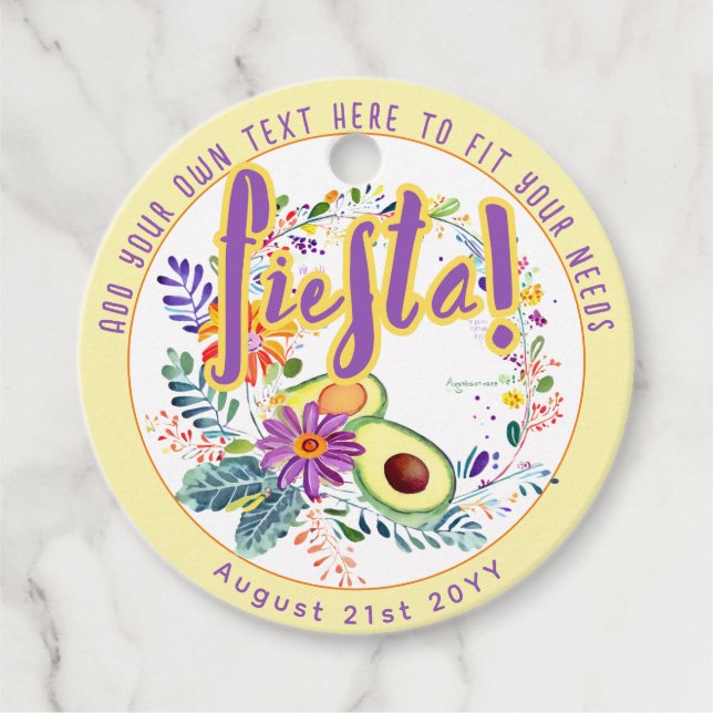 FIESTA Avocado Folkart Blume Custom Geschenkanhänger (Vorderseite)