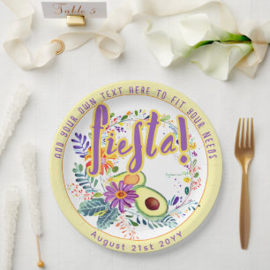 FIESTA Avocado Folkart Blume Custom Pappteller