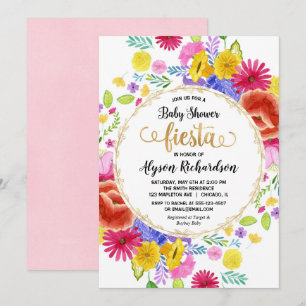Fiesta Baby Dusche Einladung, florierende Wasserfa Einladung