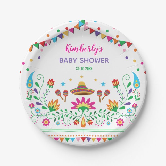 Fiesta-Baby-Dusche/mexikanisches Pappteller (Vorderseite)