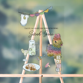 Fiesta Baby Dusche Willkommen Acrylschild