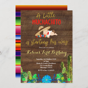 Fiesta Baby Muchacho Erster Geburtstag Einladung