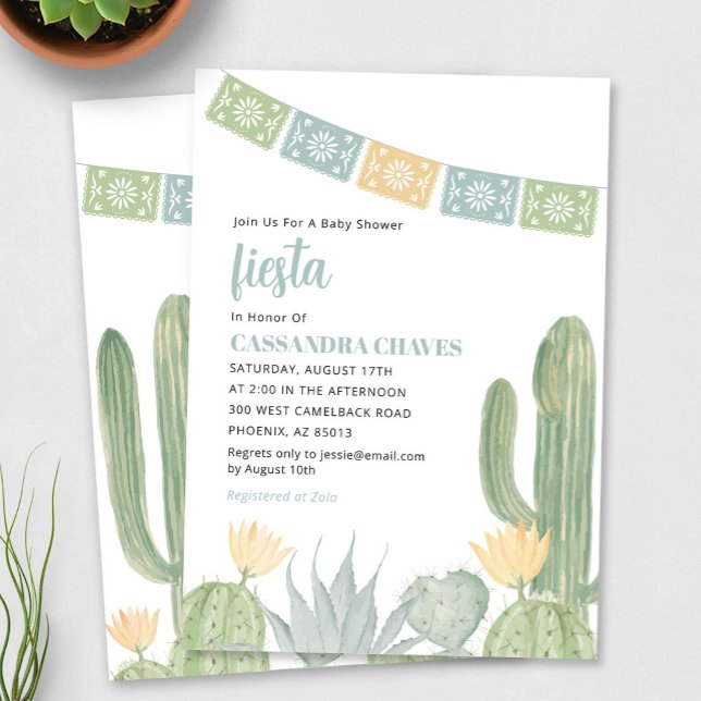 Fiesta Baby Shower Einladung, Cactus Baby Shower Einladung (Fiesta Baby Shower Invition)