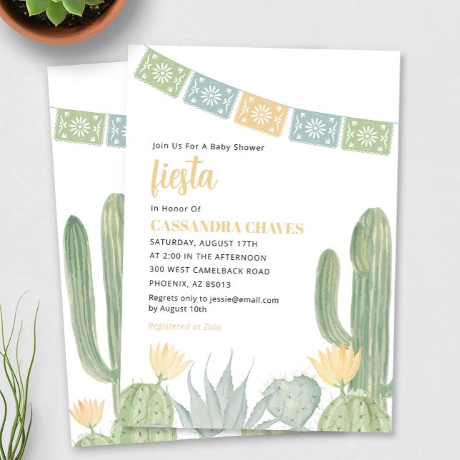 Fiesta Baby Shower Einladung, Cactus Baby Shower Einladung (Fiesta Baby Shower Invitation)