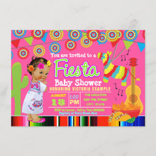 Fiesta Baby Shower Einladung mit Baby Girl