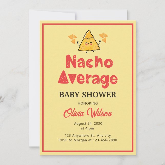 Fiesta Baby Shower Einladung Nacho Average Dusche (Vorderseite)