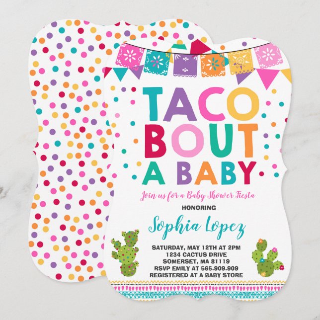 Fiesta Baby Shower Einladung Taco Bout A Baby (Vorne/Hinten)