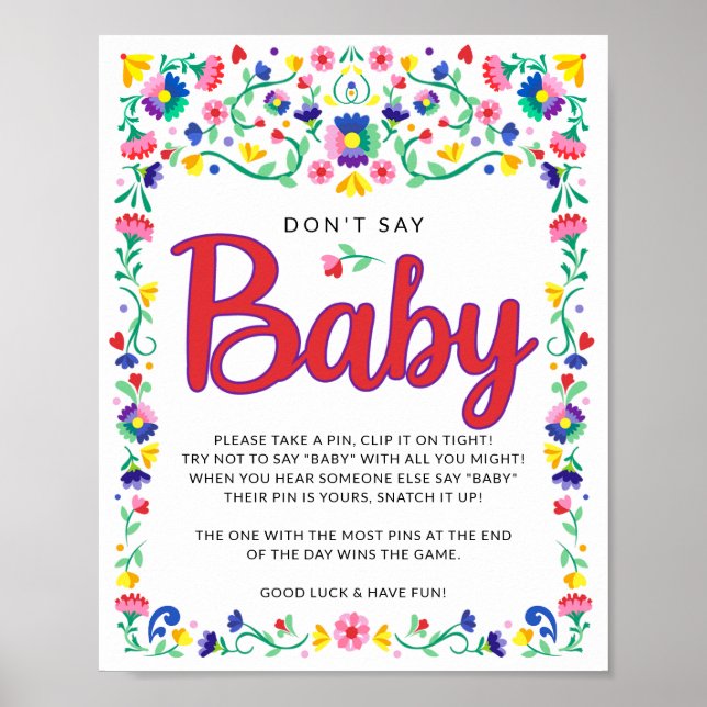Fiesta Baby Shower Game Sage nicht Baby Poster (Vorne)