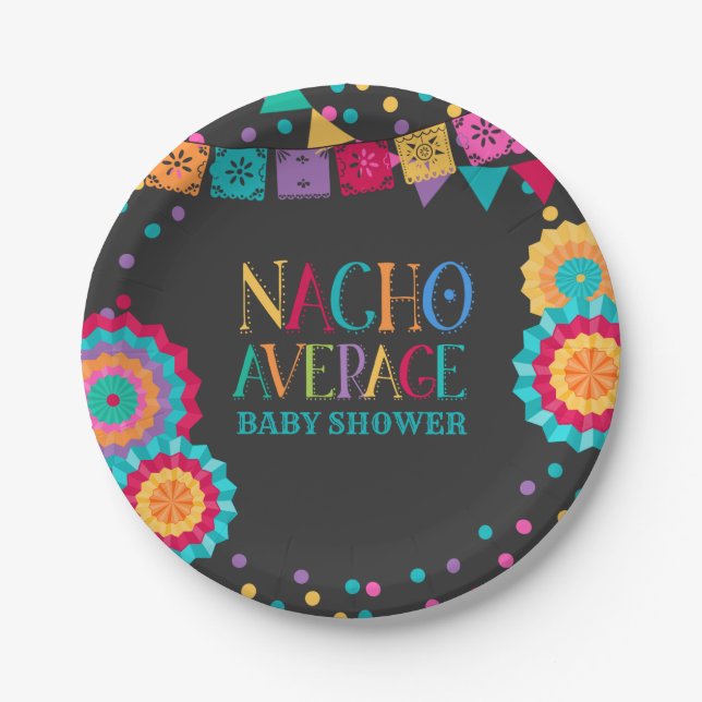 Fiesta Baby Shower Paper Plate Nacho Average Party Pappteller (Vorderseite)
