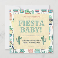 Fiesta Baby Sprinkle Einladung Kakteen Greenery