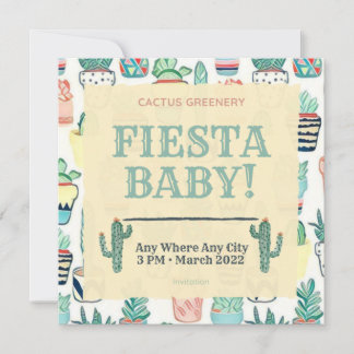 Fiesta Baby Sprinkle Einladung Kakteen Greenery