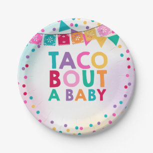 Fiesta-Babyparty-Pappteller 7" Taco-Kampf ein Baby Pappteller