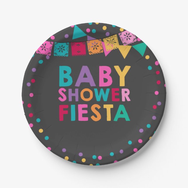 Fiesta-Babyparty-Pappteller-Mexikaner-Babyparty Pappteller (Vorderseite)