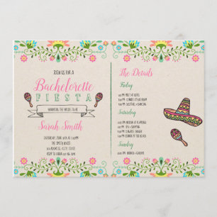 Fiesta bachelorette mit Einladung zur Einladung