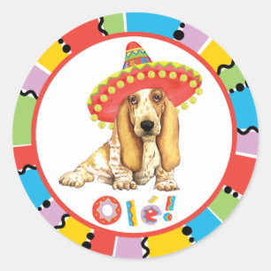 Fiesta Basset Runder Aufkleber