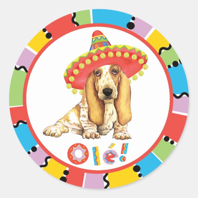 Fiesta Basset Runder Aufkleber (Vorderseite)