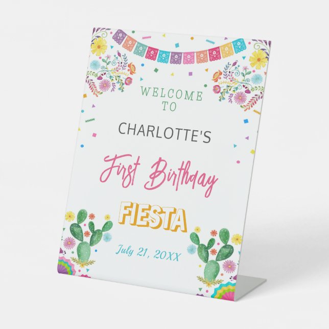 Fiesta Birthday, Begrüßungszeichen Sockelschild (Vorderseite)