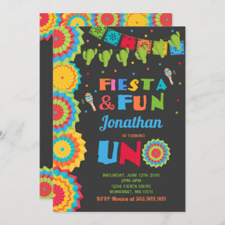 Fiesta Birthday Einladung Fiesta Fun Turning Uno