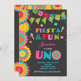 Fiesta Birthday Einladung Fiesta Fun Turning Uno
