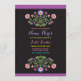 Fiesta Birthday Floral mexikanische Einladung