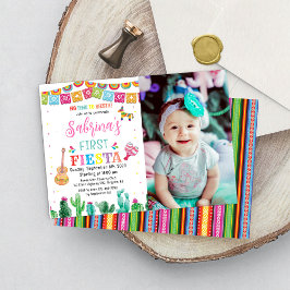 Fiesta Birthday Invitation Girl Mexican Cactus Einladung