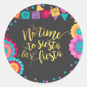 Fiesta Birthday Party Gevor Tag Sticker Siegel