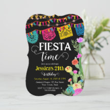 Fiesta Birthday Party Mexikanisches Thema Einladun