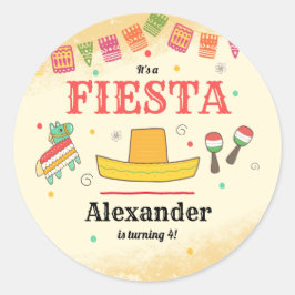 Fiesta Birthday Party Runder Aufkleber