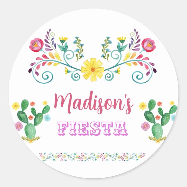 Fiesta Birthday Stickers, Fiesta Party Stickers (Vorderseite)