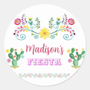 Fiesta Birthday Stickers, Fiesta Party Stickers