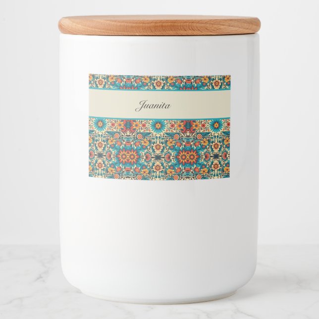 Fiesta Blooms, anpassbar Lebensmitteletikett (Vorderseite)