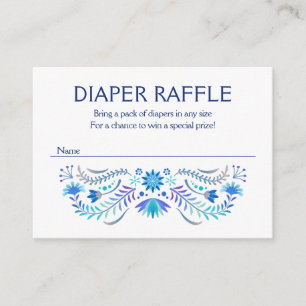 Fiesta Blue Diaper Raffle Baby Dusche Begleitkarte