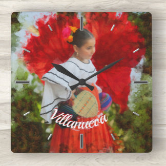 Fiesta Blume 2555 Quadratische Wanduhr