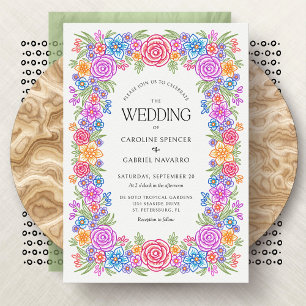 Fiesta Blume Vivid Mexican Wedding Einladung