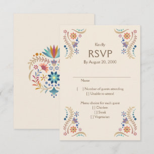 Fiesta Boho Wedding Quinceañera UAWG RSVP Karte