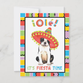 Fiesta Boston Terrier Einladung