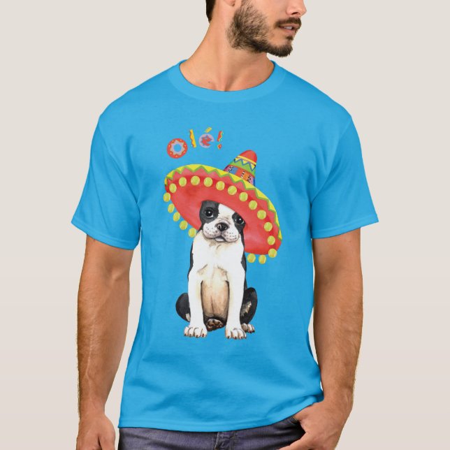 Fiesta Boston Terrier T-Shirt (Vorderseite)