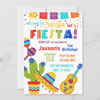 Fiesta boy birthday invitation, 1st birthday. einladung