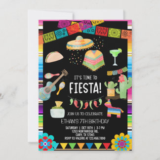 Fiesta boy birthday invitation, boy fiesta any age einladung