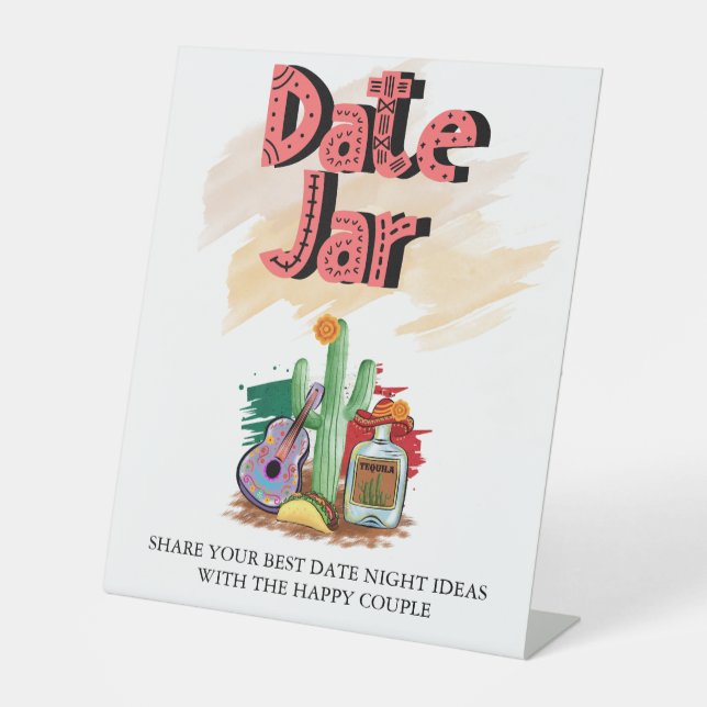 Fiesta | Brautparty Aquarell | Date Night Sockelschild (Vorderseite)