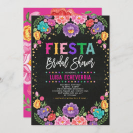 Fiesta Brautparty Mexicanisches Blume Chalkboard Einladung